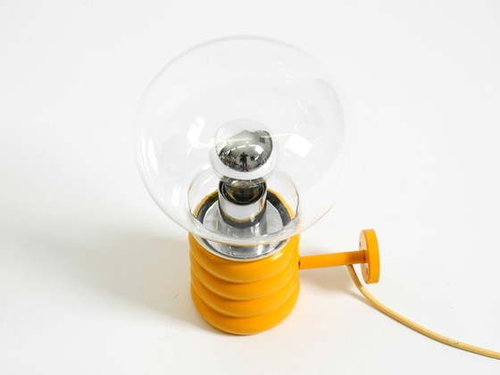 Image 1 of Very rare original 1960s Space Age "Bulb" wall lamp by Ingo Maurer in yellow with a clear glass shade