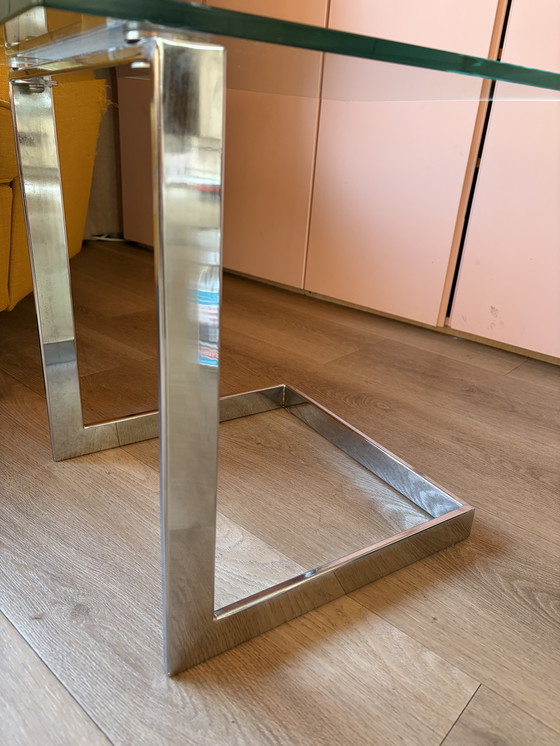 Image 1 of Gebra 80s side table glass chrome