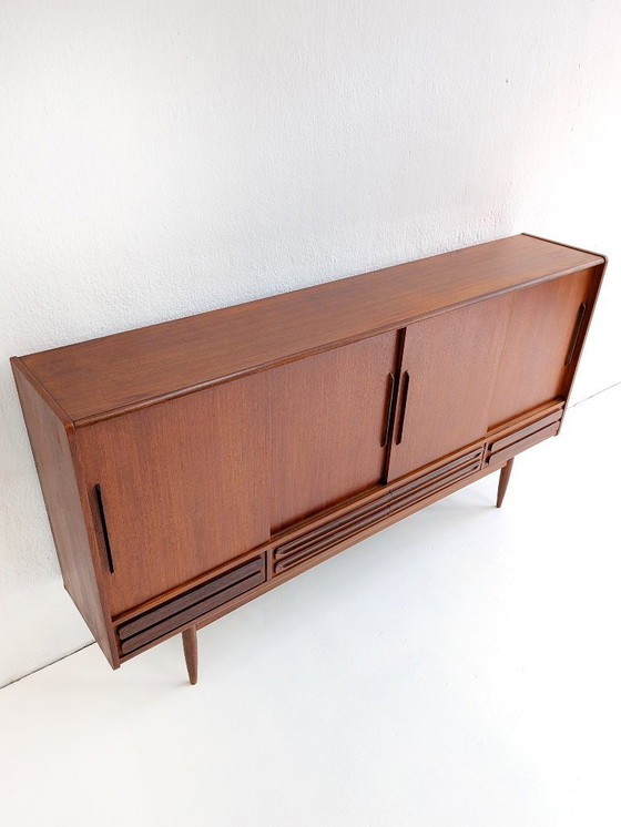 Image 1 of Dänisches Midcentury-Modern-Highboard aus Teakholz, 1960er Jahre