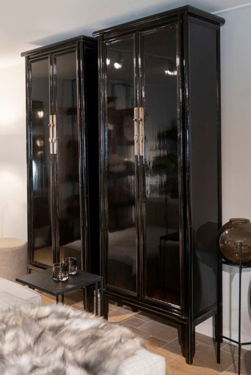 2 x Chinese cabinet high black