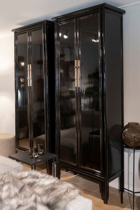 Image 1 of 2 x Chinese cabinet high black