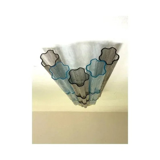 Image 1 of Graue und hellblaue Murano-Glas-Wandleuchten „Tronchi“ von Simoeng, 2er-Set