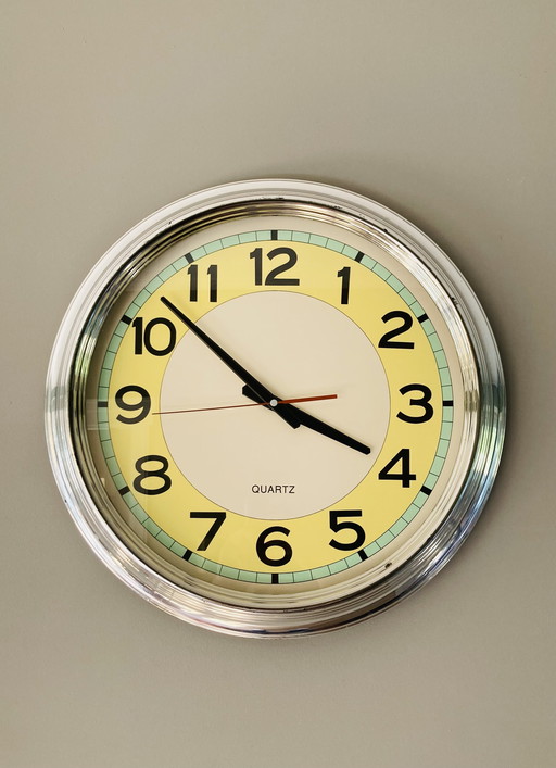 Vintage Art Deco-Style Wall Clock From Rhythm Watch