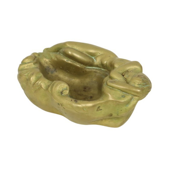Image 1 of Vintage Brass Ashtray Female Nude