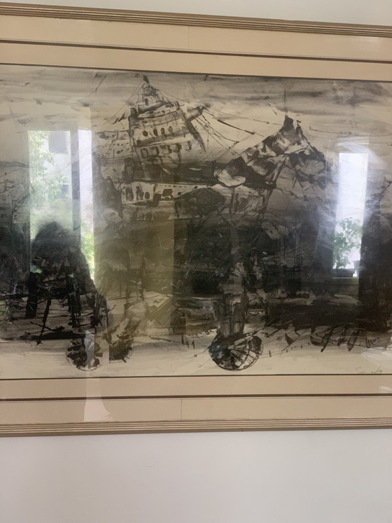 Viatcheslav "Slava" SAVELIEV (1944–2013) – Il Cavallo di Troia (1989) – Dipinti e disegni, Paper, Wood (photo 4 of 15)
