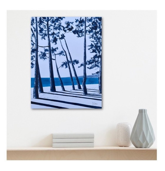 Image 1 of Oost-Indische inkt op wit fabriano papier 300g Onderwerp: Cap Coz Formaat 40x30 cm.