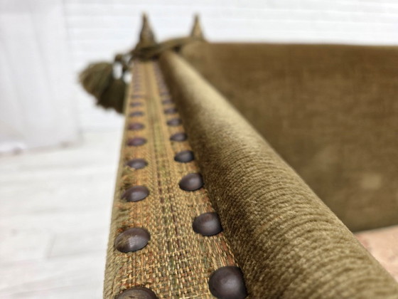 Image 1 of 1970s Danish 2-Seater "Spanish" Drop Arm Sofa, Furniture Velour
