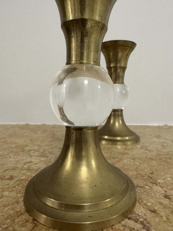 Portacandele Ottone Plexi Anni '70 – Brass, Plexiglass (photo 14 of 15)