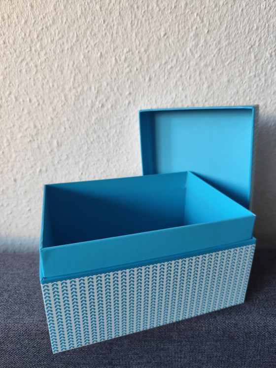 Image 1 of 📦 Elegant storage box set from Semikolon - "Ginkgo turquoise" series - 5 pieces