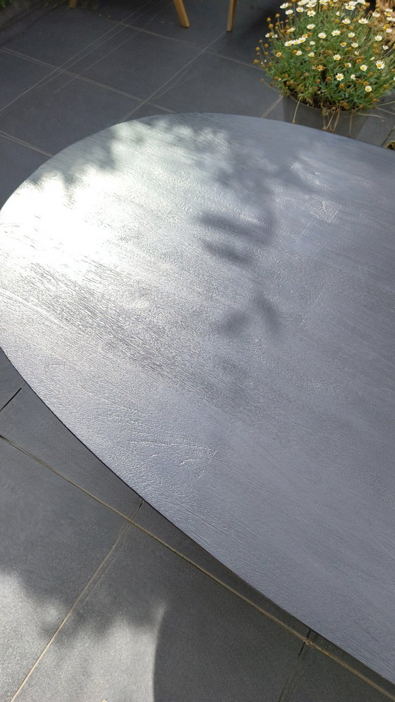 Image 1 of Oval Dining Table Aron Mango Wood Black – 200cm
