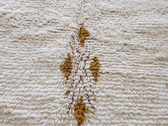Image 1 of Handgemaakt crèmekleurig wollen minimalistisch Berber shaggy tapijt van 250 cm x 150 cm