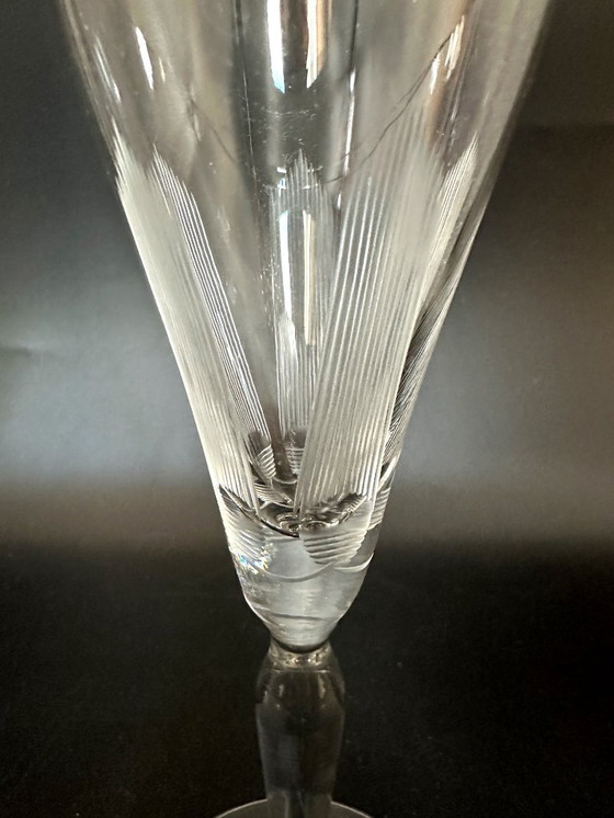 Image 1 of 4 x 1960s champagne glasses, etched design
