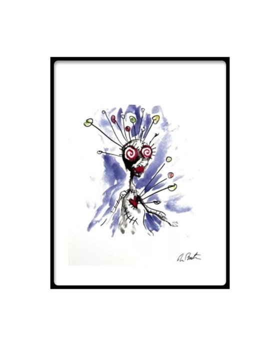 Image 1 of TIM BURTON – Voodoo Girl – Offiziell signierter, limitierter Druck – 20 x 30 cm