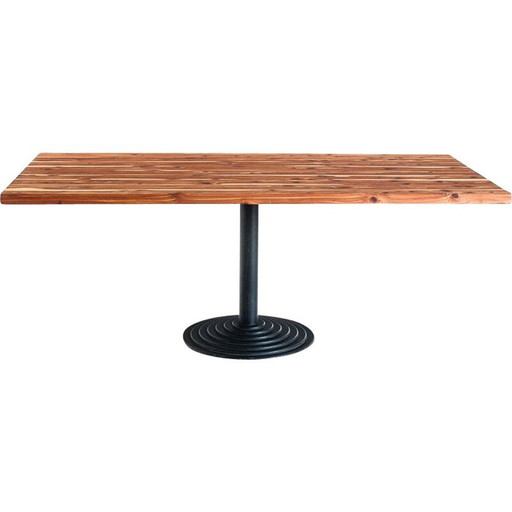 Vintage Tisch aus massivem Zypressenholz mit zentralem Bein