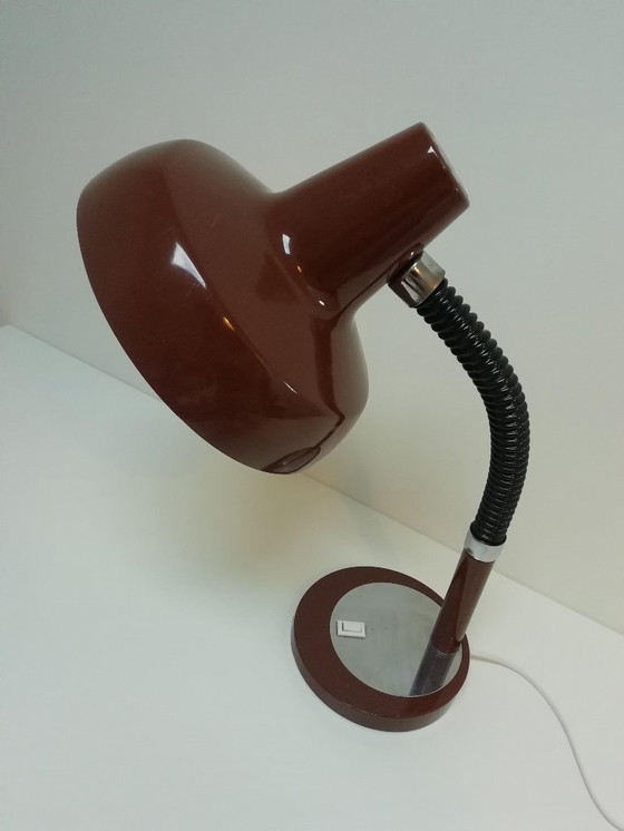Image 1 of Large, brown vintage desk lamp / table lamp HERDA
