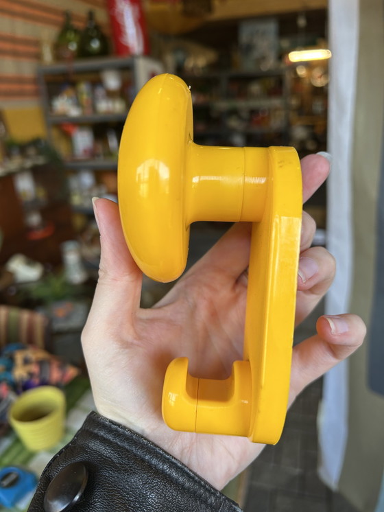 Image 1 of 3 vintage Italian design yellow coat hooks