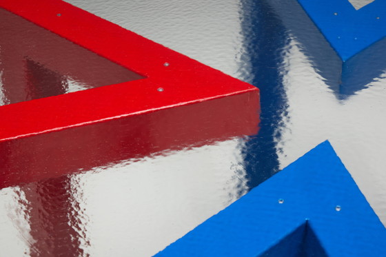Image 1 of Postmodern Dining Table with Hand-Blown Glass Top, Italy, 1980s