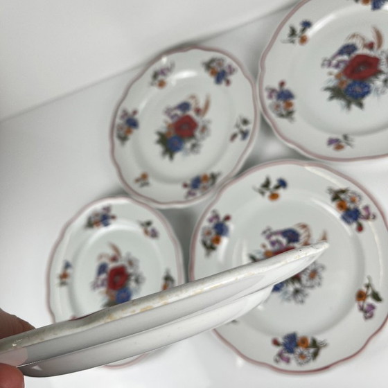 Set of 6 Dinner Plates "Agreste", Sarreguemines, Late 20th Century, Pyroblan – Crockery, Porcelain, Vintage (photo 12 of 13)