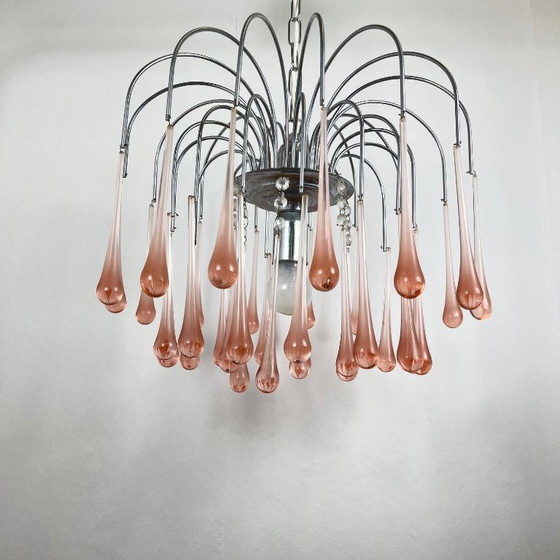 Image 1 of Vintage Murano blown glass chandelier – Italy, 1970s