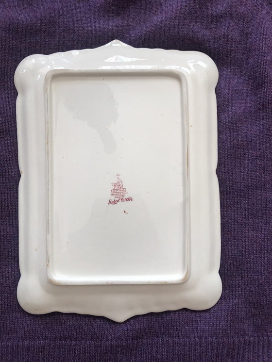 Image 1 of Antique English Large Cheese Keeper or Butter Dish.