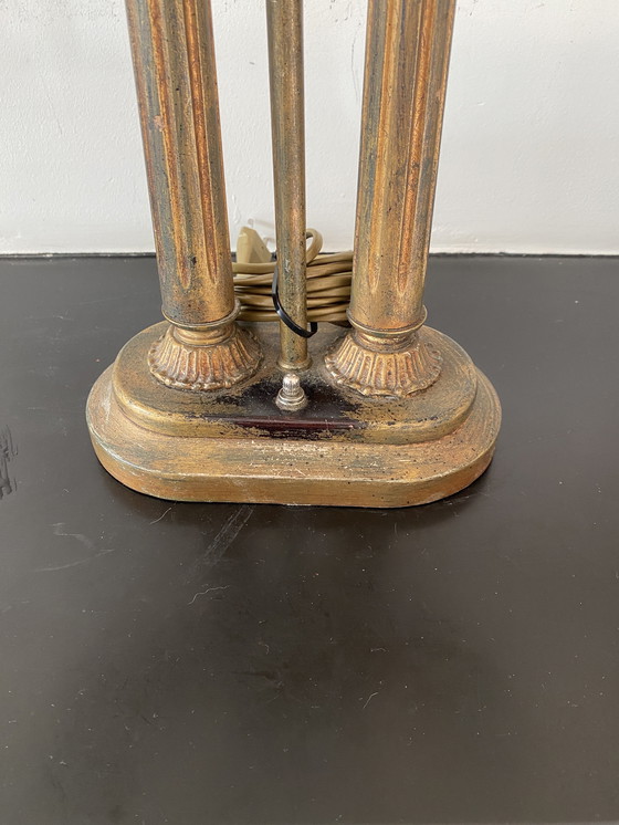 Image 1 of Two Lamps, Empire Style Material Wood/ Metal, Antique Brass Painted.