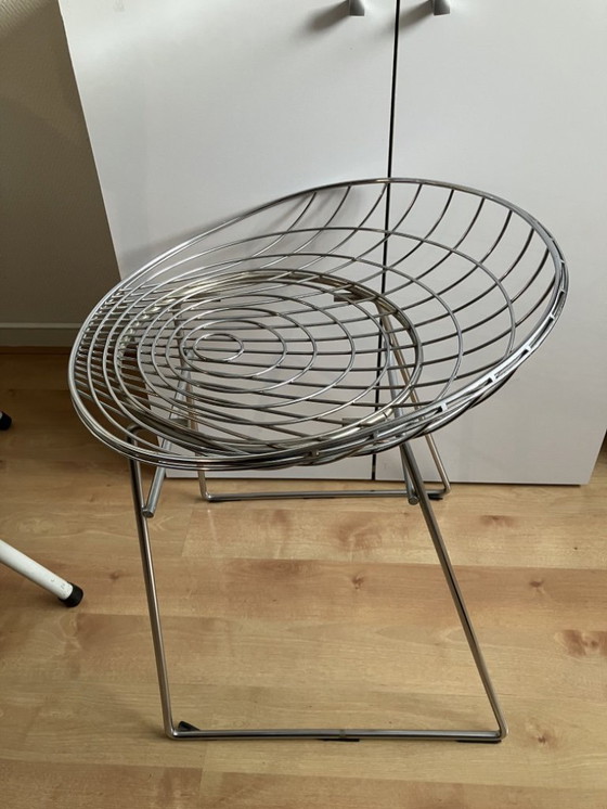 Image 1 of Chaise en fil de fer chromée Pastoe