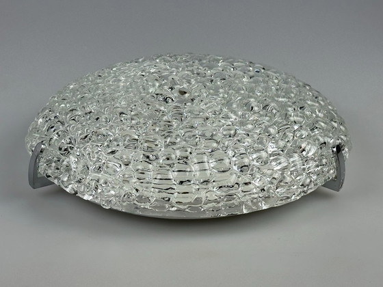 Image 1 of 60s 70s Lamp Plafoniere Inbouw Ijsglas Space Age Design
