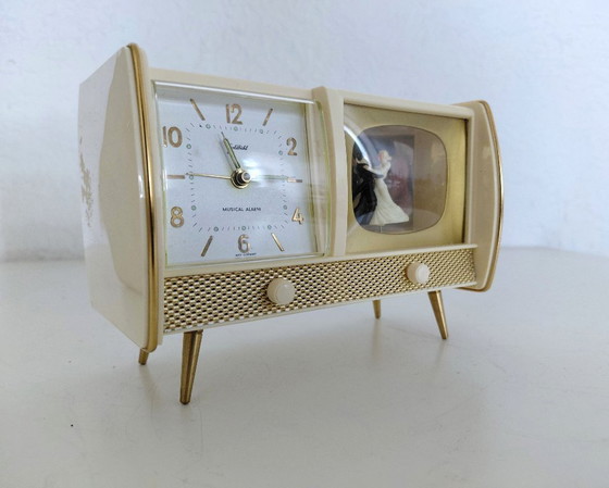 Image 1 of Goldbuhl/Richter KG fifties alarm clock with music box