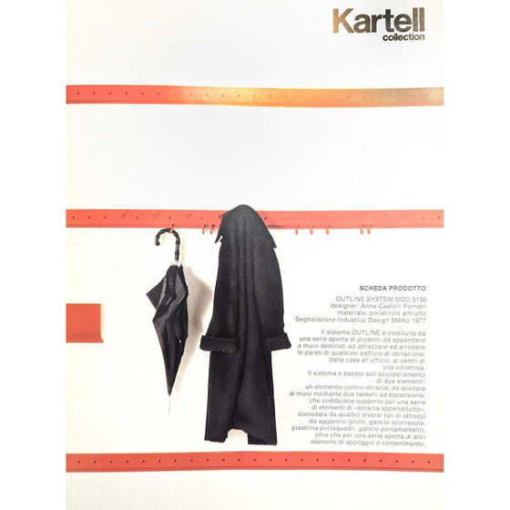 Image 1 of Black and red coat stand by Anna Castelli for Kartell, 1970s