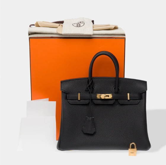 Image 1 of Borsa HERMES Birkin 25 in pelle nera - 103426