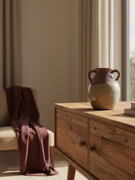 Vase Studio Pottery Milly Finn Royaume Uni vintage années 60-70 grès