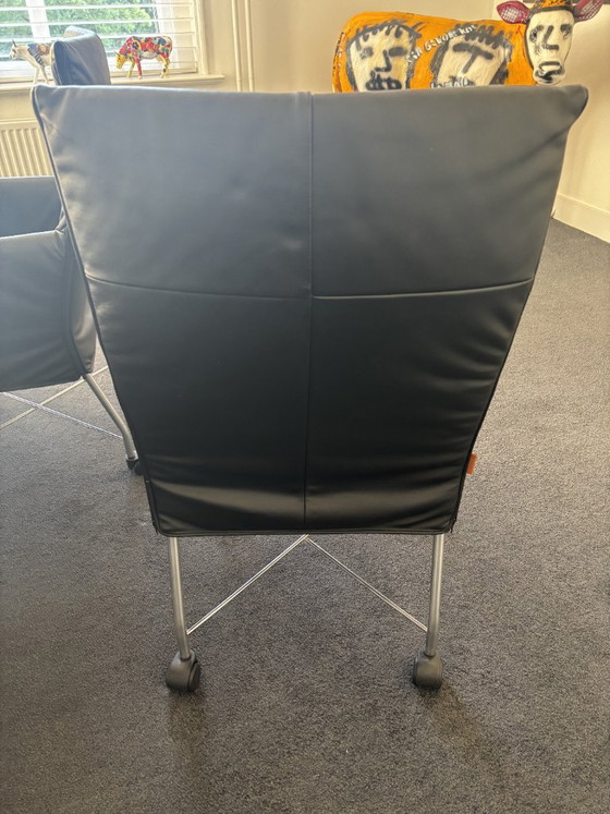 6 x Montis Chaplin Schwarz – Esszimmerstühle, Leather (photo 2 of 5)