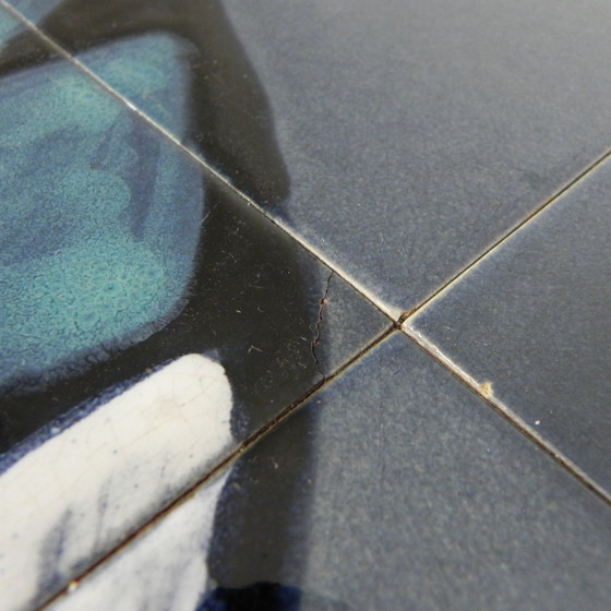 Image 1 of Tile Table With 21 Tiles, Signed ''Ledu''