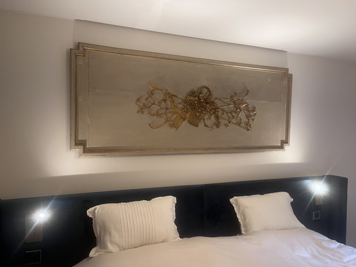 Panneau mural en bois ancien