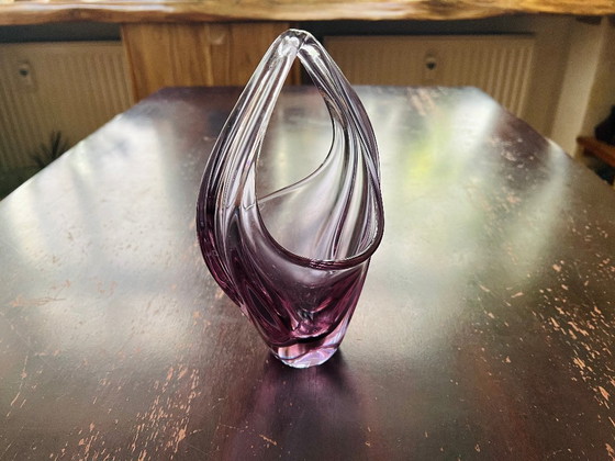 Image 1 of Bohemian basket/vase made of alexandrite glass - Murano - Moser