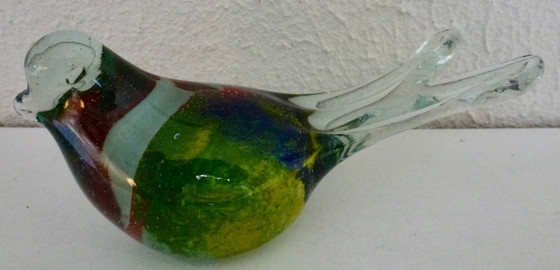 Image 1 of 3x Glass Decorative Birds, from Murano (-style), in beautiful bright colours.