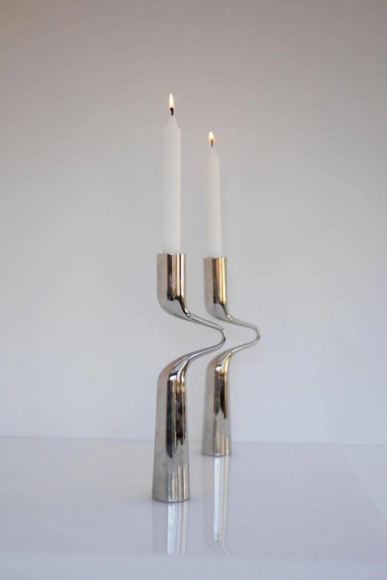 Image 1 of Skulpturale Kerzenhalter, „Tango/Double“, modernes dänisches Design von Mikaela Dörfel