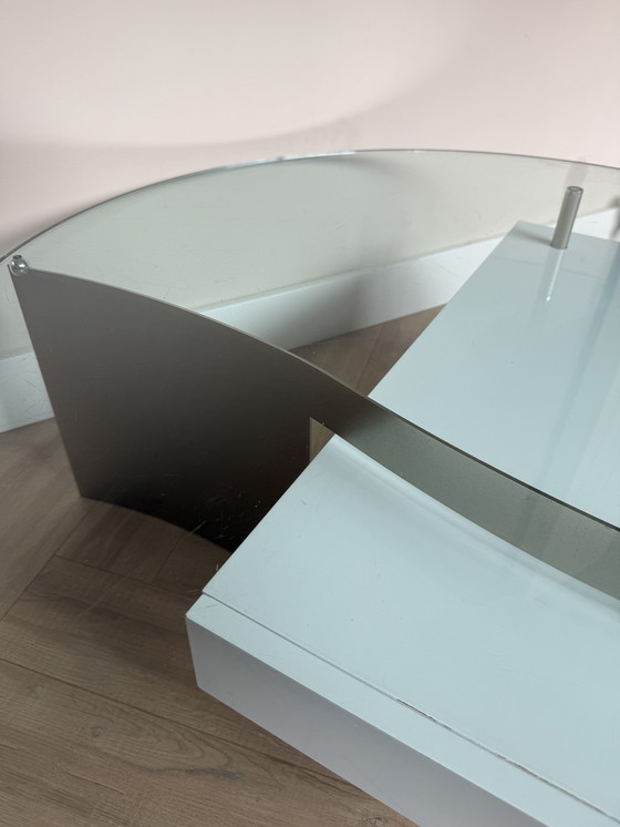 Image 1 of Mesa de centro de cristal Caspirini Klee (con cajón)