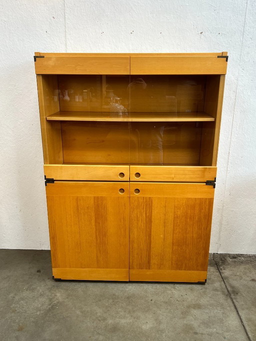 Vintage-Schrank / Highboard, Buchenholz, Ibisco, Italien, 1970er Jahre