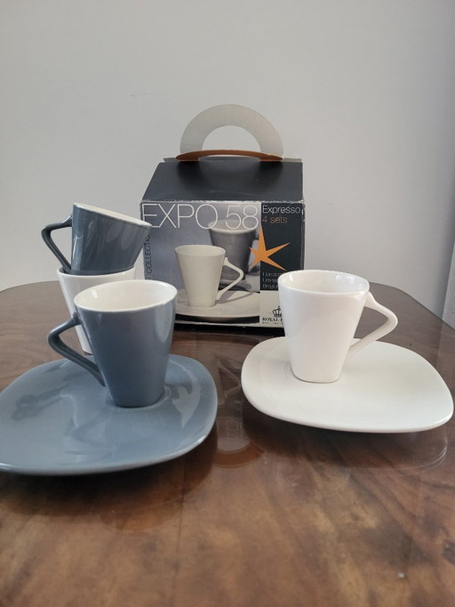 Service à expresso Royal Boch Expo 58 4 pièces, Belgique, réédition 2008
