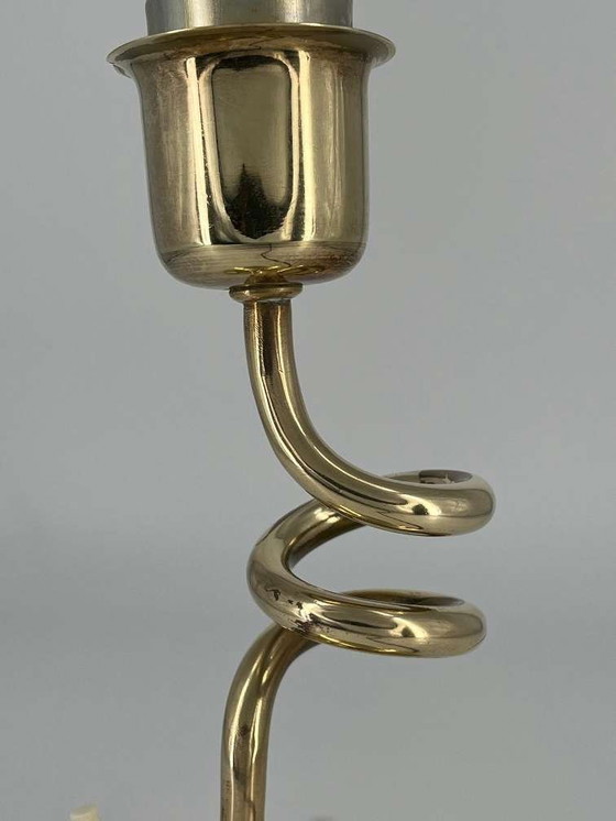 Image 1 of Vintage design spiraallamp tafellamp messing