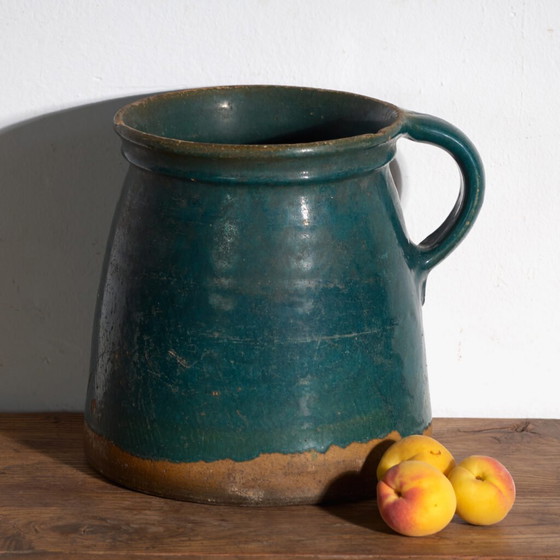 Antique folk glazed pottery pot – Central Europe, circa 1930 – Plant pot, Rustic (photo 4 of 40)