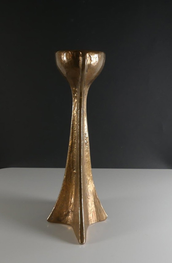 Image 1 of Brutalist bronze chandelier by Harjes, 1960s