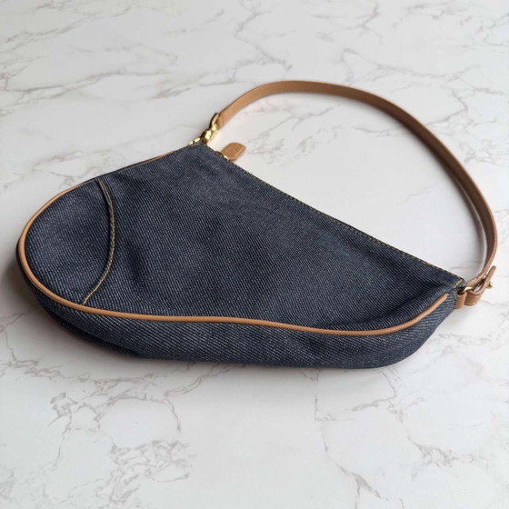 Christian Dior pochette de mezclilla Saddle – Clutches, Cuero, Denim, Vintage (photo 8 of 13)