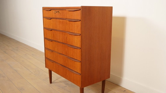 Image 1 of Commode vintage danoise | Teck | 6 tiroirs | 103 cm