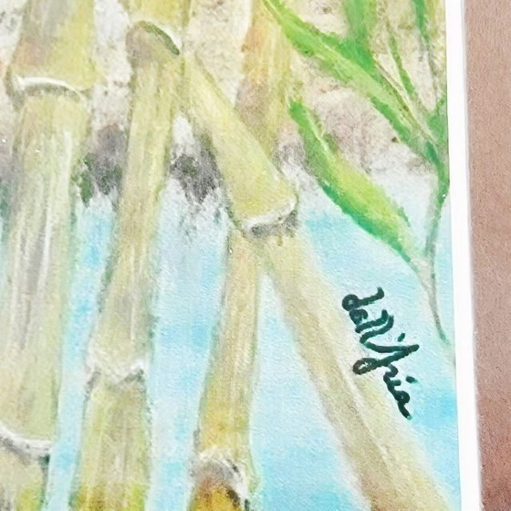 Image 1 of Cuadro enmarcado de Corinne Dell Aria, pintura al pastel de un tigre (años 2000)