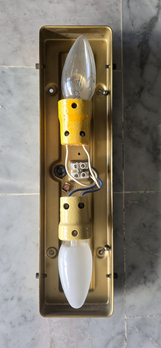 Image 1 of Par de apliques de pared de cristal con burbujas, Limburgo, Alemania, 1960/70