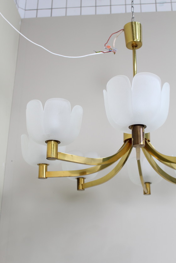 Image 1 of Vintage Pendant Lamp, Chandelier - Brass 1970s