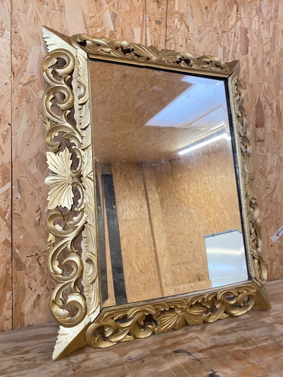 Image 1 of Gilded Wooden Mirror, 19th Century, 80cm x 100cm