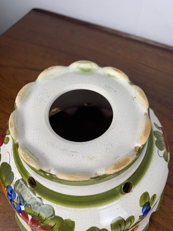 Image 1 of Paar handbeschilderde keramische hanglampen, 1980